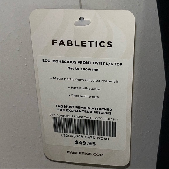 New with Tags Fabletics Eco Conscious Front Twist Top Women’s Size XL 12/14 - Picture 9 of 10